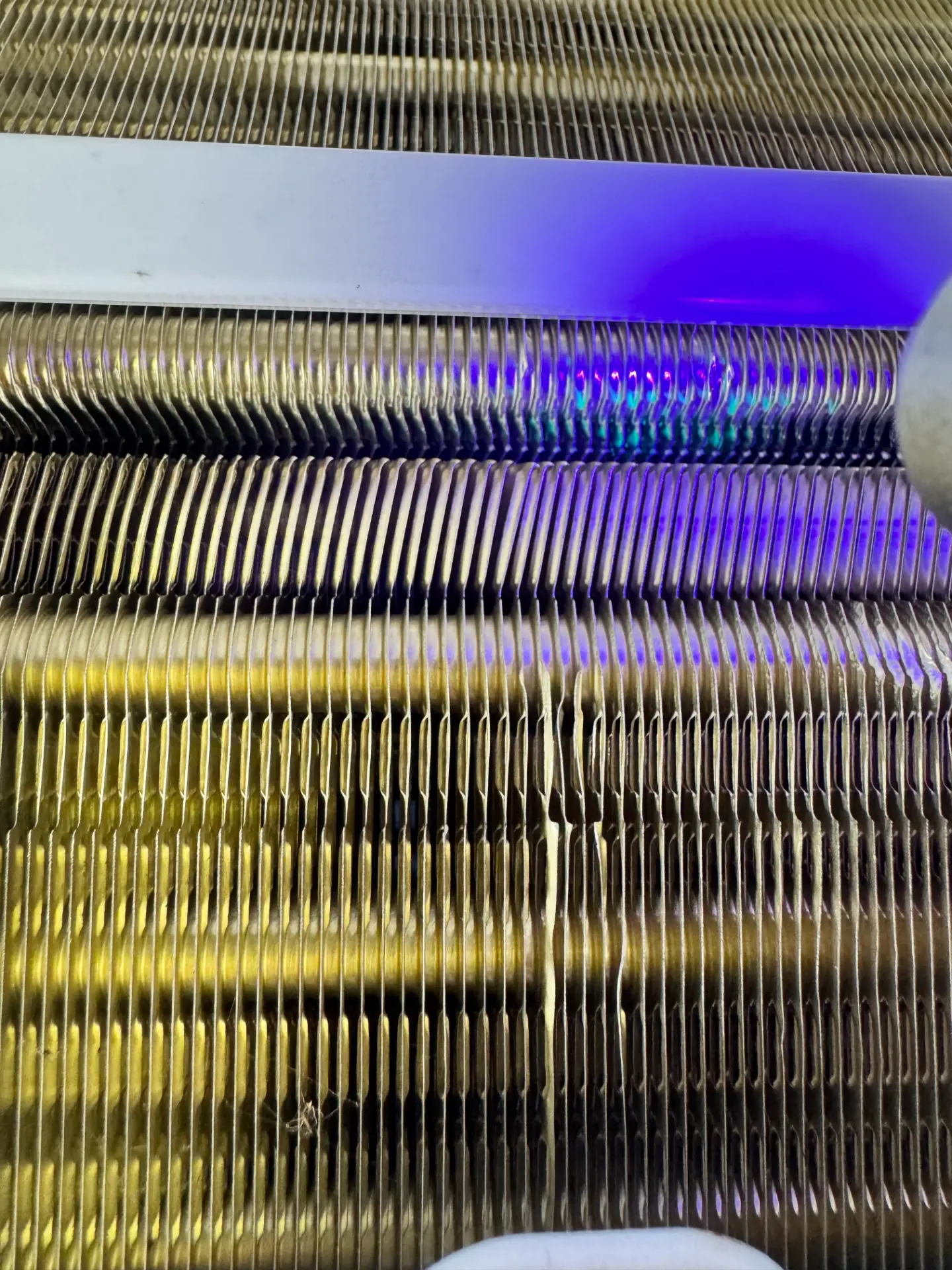 UV leak detection on coil